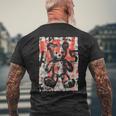 グラフィティテディベア エッジー ビンテージ レトロ アーバン ストリートウェア メンズTシャツ バックプリント 高齢者への贈り物
