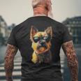 ケアンテリア 犬 ペット アートワーク サングラス ケアンテリア メンズTシャツ バックプリント 高齢者への贈り物