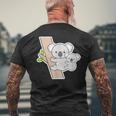 コアラ くん『親子』【どうぶつフレンズ】動物園 ゆるくてかわいい キャラクター メンズTシャツ バックプリント 高齢者への贈り物