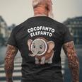 ココファント エレファント イタリアン ブレイン ミーム メンズTシャツ バックプリント 高齢者への贈り物