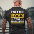 コーチがラグビーについて警告したロックはアイム・ザ・ロック メンズTシャツ バックプリント 高齢者への贈り物