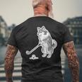 ゴルフ シェットランドシープドッグ シェルティ グッズ おもしろ 犬 面白い 笑える 和風 メンズTシャツ バックプリント 高齢者への贈り物