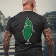 ゴーヤ ゴーヤー 顔 イラスト かわいい おもしろ 面白い 簡単 シンプル ゆるい 野菜 メンズTシャツ バックプリント 高齢者への贈り物