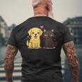 ゴールデンレトリバー ボーイフレンド 黒猫 Gf 面白い カップルギフト メンズTシャツ バックプリント 高齢者への贈り物