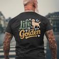 ゴールデンレトリバー 恋人 人生はゴールデンレトリバー メンズTシャツ バックプリント 高齢者への贈り物