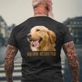 ゴールデンレトリバーの顔 ゴールデンレトリバーの犬の恋人 メンズTシャツ バックプリント 高齢者への贈り物