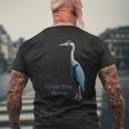 サギの鳥シャツ グレートブルーサギ 鳥類学 メンズTシャツ バックプリント 高齢者への贈り物