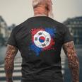 サッカーボール 韓国国旗付き メンズTシャツ バックプリント 高齢者への贈り物