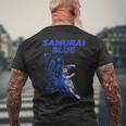 サムライブルーamurai Blue サッカー代表 漫画アニメ メンズTシャツ バックプリント 高齢者への贈り物