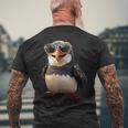 サングラスをかけたペンギン アニマル・フレンド ラブ・キュート・ペンギン メンズTシャツ バックプリント 高齢者への贈り物