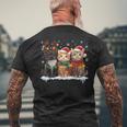 サンタ 猫 ライト トナカイ クリスマス 猫 恋人 パジャマ メンズTシャツ バックプリント 高齢者への贈り物