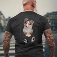シェルティー犬愛好家のためのポケットに入った面白いシェットランドシープドッグ メンズTシャツ バックプリント 高齢者への贈り物