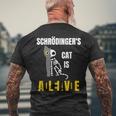 シュレーディンガーの猫は生きている シュレーディンガーの猫の科学者たち メンズTシャツ バックプリント 高齢者への贈り物