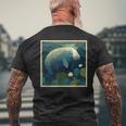 シュールレアリズム 日本画マナティー メンズTシャツ バックプリント 高齢者への贈り物