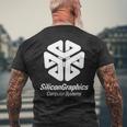 シリコングラフィックス コンピューターシステム レトロ スーパーコンピューター メンズTシャツ バックプリント 高齢者への贈り物