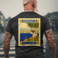 ジャマイカ熱帯地方の宝石レトロなヴィンテージ旅行ポスター メンズTシャツ バックプリント 高齢者への贈り物