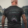 ジョーズ ネオンシャークアタックサーファーアートワーク メンズTシャツ バックプリント 高齢者への贈り物