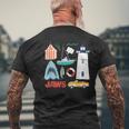 ジョーズシャークライトハウスオルカボートポリス メンズTシャツ バックプリント 高齢者への贈り物