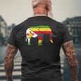 ジンバブエ 国旗 国 国籍 ジンバブエ メンズTシャツ バックプリント 高齢者への贈り物