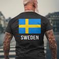 スウェーデン スウェーデンの国旗 メンズTシャツ バックプリント 高齢者への贈り物