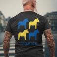 スウェーデンダラ馬スウェーデン国旗 メンズTシャツ バックプリント 高齢者への贈り物
