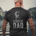 スタッフォードシャーブルテリア ブラック 男性用 スタッフィー パパ メンズTシャツ バックプリント 高齢者への贈り物