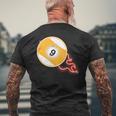 スヌーカー ビリヤードボール No9 プールプレーヤー メンズTシャツ バックプリント 高齢者への贈り物