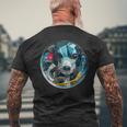 スピリットガイド-犬 メンズTシャツ バックプリント 高齢者への贈り物