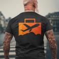 スーツケース航空の飛行機デザイン メンズTシャツ バックプリント 高齢者への贈り物