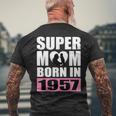 スーパー・ママ 1957年生まれ ママ 誕生日 1957年 誕生日 1957年 メンズTシャツ バックプリント 高齢者への贈り物