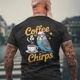 セキセイインコ コーヒー チャープス セキセイインコ メンズTシャツ バックプリント 高齢者への贈り物