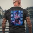 セクシーガールグラフィックtシャツ 1337 サイバーパンク ハッカーガール メンズTシャツ バックプリント 高齢者への贈り物