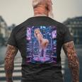 セクシーガールグラフィックtシャツ サイバーパンク ピンナップガールダンサー メンズTシャツ バックプリント 高齢者への贈り物