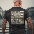 セットアップ ヴィンテージ オーディオ Hifi サウンドシステム ミックスメディア コラージュ メンズTシャツ バックプリント 高齢者への贈り物