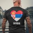 セルビア国旗シャツ メンズTシャツ バックプリント 高齢者への贈り物