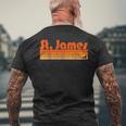 セントジェームス、ニューヨークレトロ80年代スタイル メンズTシャツ バックプリント 高齢者への贈り物