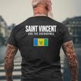 セントビンセントおよびグレナディーン諸島国旗セントビンシー メンズTシャツ バックプリント 高齢者への贈り物