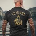 タイ旅行象のお土産。 メンズTシャツ バックプリント 高齢者への贈り物