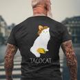 タコキャット-楽しい猫の回文 メンズTシャツ バックプリント 高齢者への贈り物