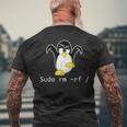 タックスlinuxペンギン須藤rm Rfコンピュータフリークハッカー メンズTシャツ バックプリント 高齢者への贈り物