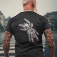 タランチュラホワイトスパイダートーゴスターバーストヒヒ メンズTシャツ バックプリント 高齢者への贈り物