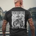 ダートバイクオールドマン メンズTシャツ バックプリント 高齢者への贈り物