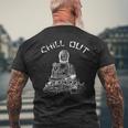 チルアウト仏像 メンズTシャツ バックプリント 高齢者への贈り物
