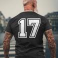チームジャージーナンバー＃17スポーツギフト メンズTシャツ バックプリント 高齢者への贈り物