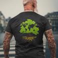 ツリー世界地図自然愛好家アーボリスト庭師 メンズTシャツ バックプリント 高齢者への贈り物