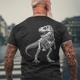 ティラノサウルス レックス スケルトン 化石 恐竜 解剖学 メンズTシャツ バックプリント 高齢者への贈り物
