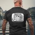 テレビを見る メンズTシャツ バックプリント 高齢者への贈り物