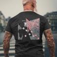 デヴィッド・ボウイ Let's Dance ピンクとグレー メンズTシャツ バックプリント 高齢者への贈り物