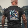 トゥールーズラグビー水彩 メンズTシャツ バックプリント 高齢者への贈り物