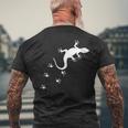 トカゲの跡 クライミング ヤモリ テラリウム 爬虫類 オーナー 長袖tシャツ メンズTシャツ バックプリント 高齢者への贈り物